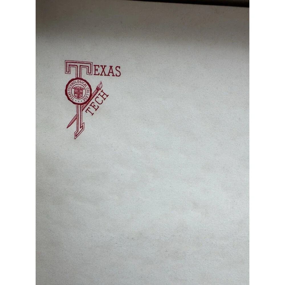 Texas Tech Stationery Vintage Montags Collegiate Steel Die Parchment Ephemera